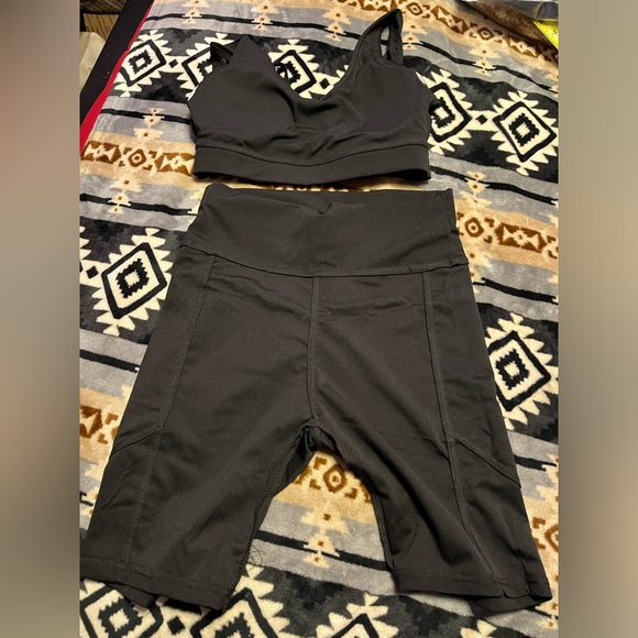 SASA Fashion 2pc Biker Short Set Black S/M - Picture 3 of 14